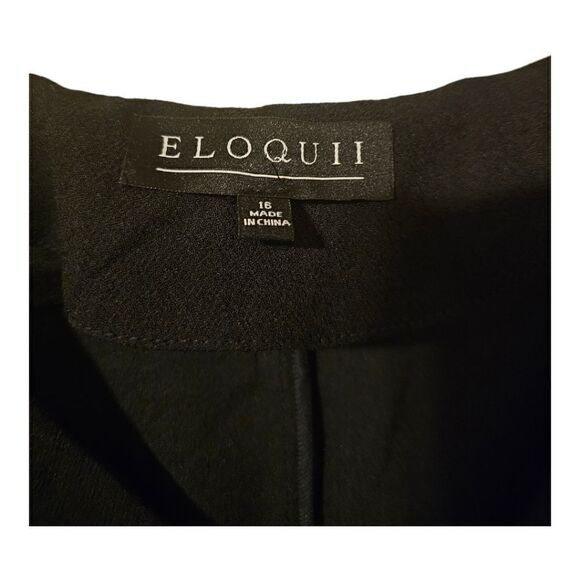 ELOQUII Black Ruffle Lace Sleeve Shift Dress -‎ Size 16 - Picture 6 of 7